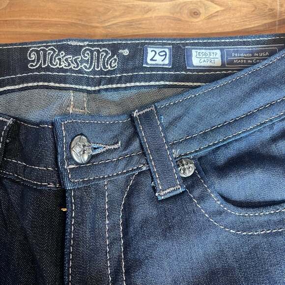 Miss Me Feather Wing Cross Embellished Mid Rise Bootcut Jeans Size 29 EUC - Picture 5 of 7